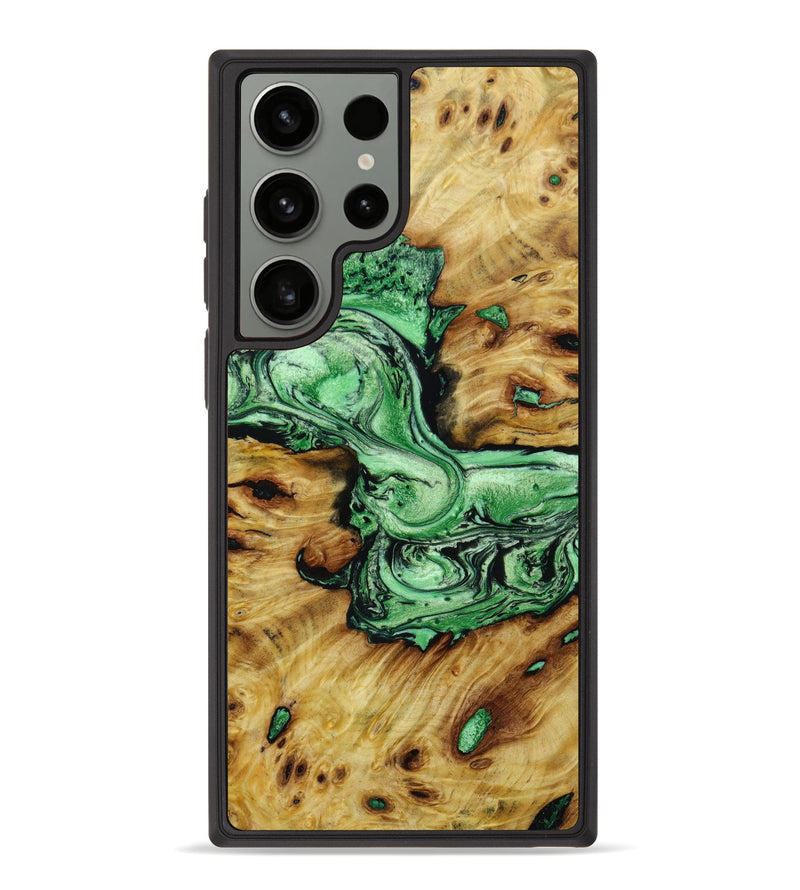 Galaxy S23 Ultra Wood+Resin Phone Case - Howard (Green, 647451)