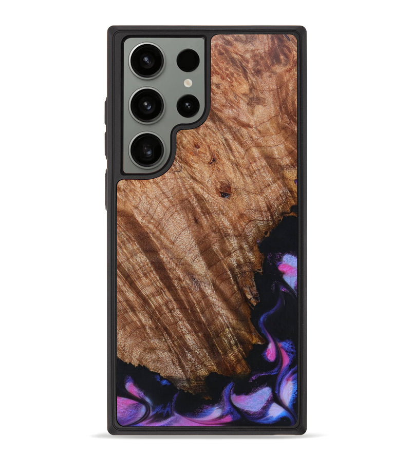 Galaxy S23 Ultra Wood+Resin Phone Case - Fabien (Purple, 633483)