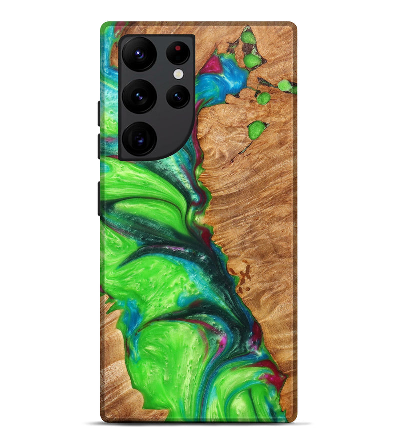 Galaxy S22 Ultra Wood+Resin Live Edge Phone Case - Goran (Dark Green, 608554)