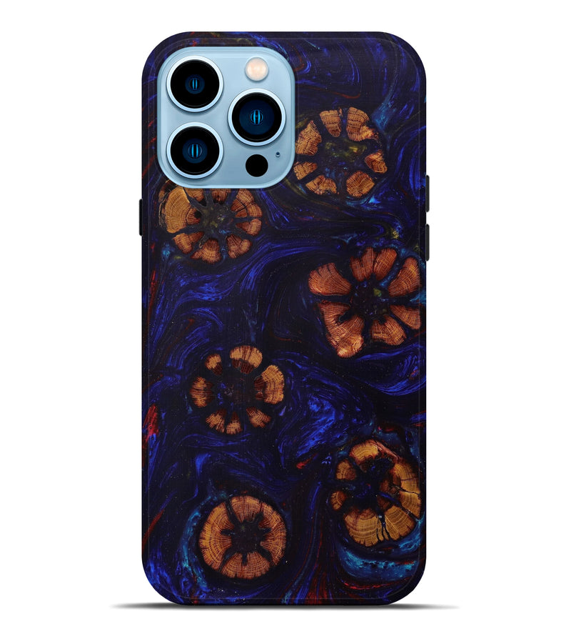 iPhone 14 Pro Max Wood+Resin Live Edge Phone Case - Garrick (Purple, 610639)