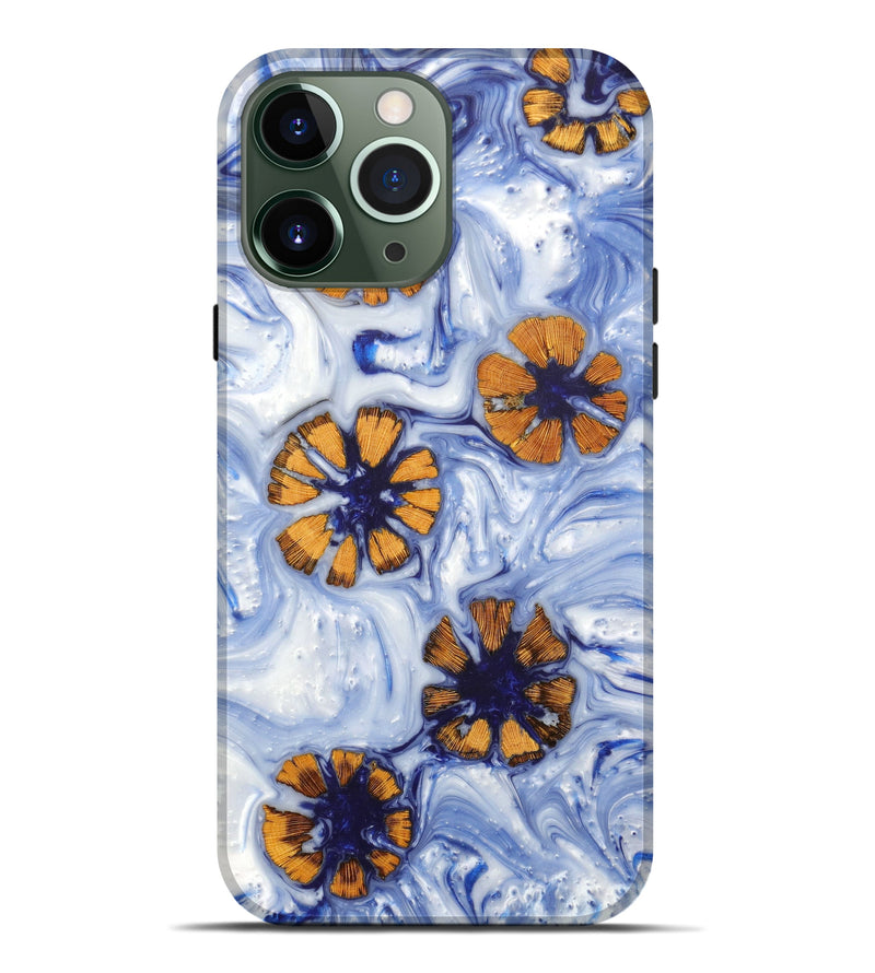 iPhone 13 Pro Max Wood+Resin Live Edge Phone Case - Laylah (Blue, 629790)