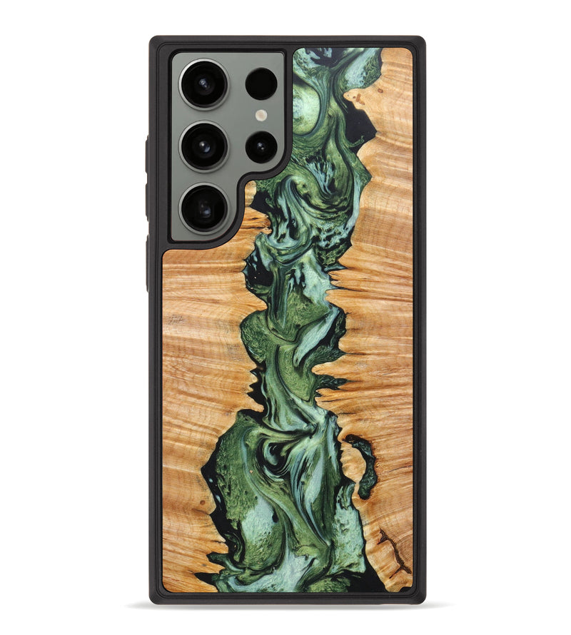 Galaxy S23 Ultra Wood+Resin Phone Case - Byron (Green, 634586)