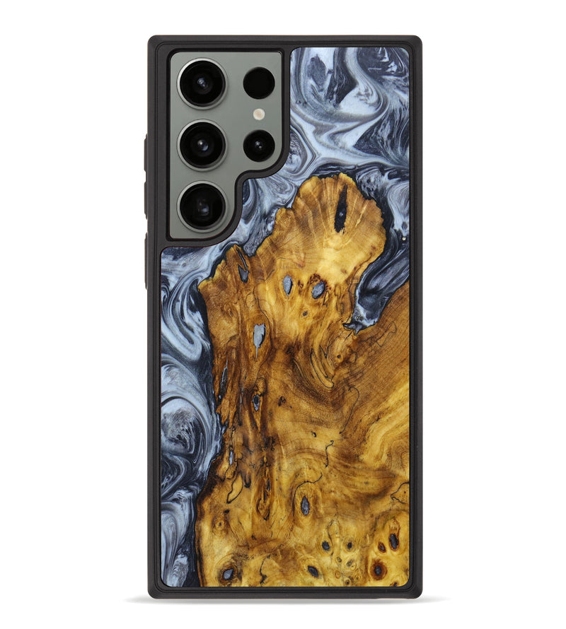 Galaxy S23 Ultra Wood+Resin Phone Case - Gunner (Black & White, 638958)