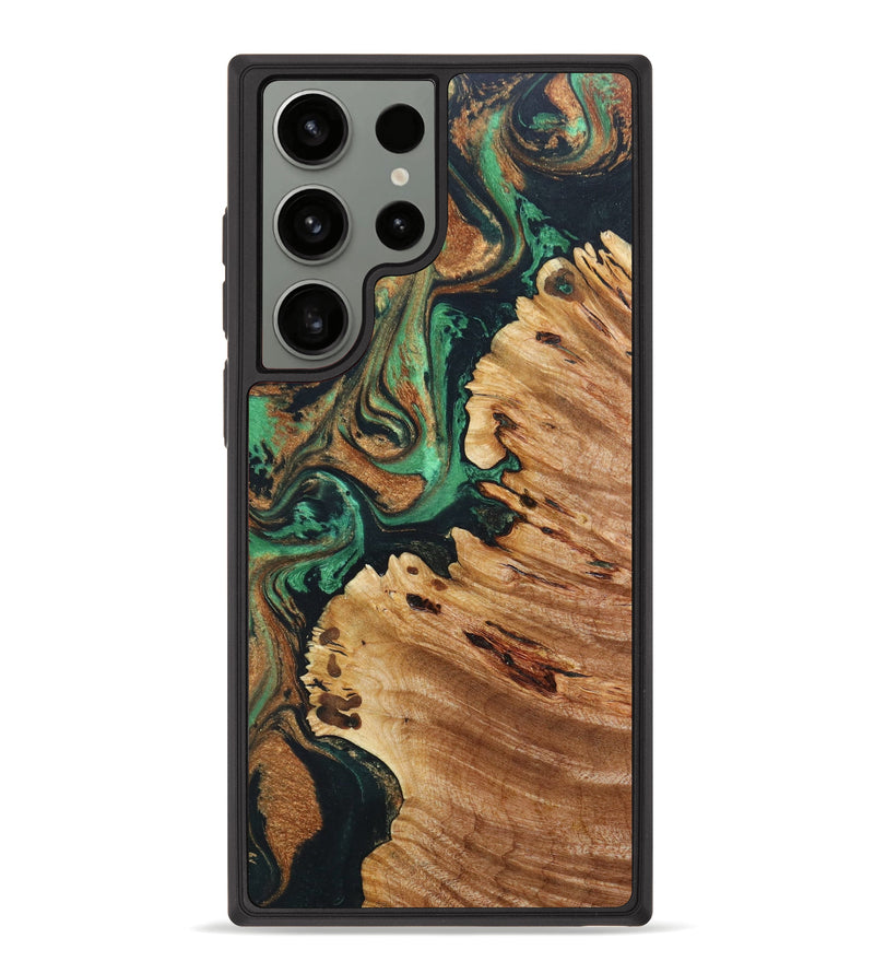 Galaxy S23 Ultra Wood+Resin Phone Case - Curtis (Green, 638358)