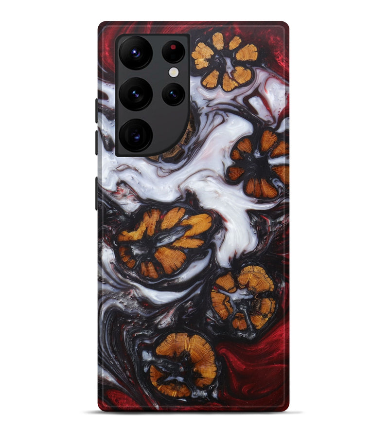 Galaxy S22 Ultra Wood+Resin Live Edge Phone Case - Ermias (Red, 623207)