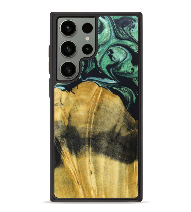 Galaxy S23 Ultra Wood+Resin Phone Case - Annabel (Green, 631719)
