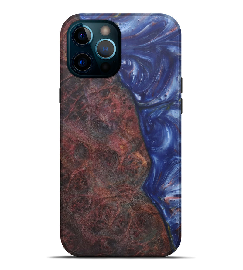 iPhone 12 Pro Max Wood+Resin Live Edge Phone Case - Izuru (Light Blue, 576763)