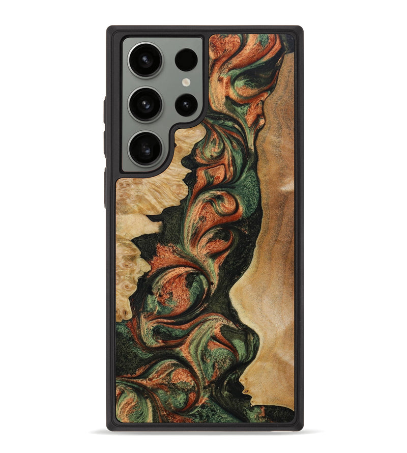 Galaxy S23 Ultra Wood+Resin Phone Case - Deandre (Green, 646192)