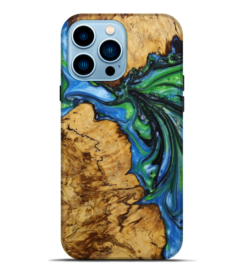 iPhone 14 Pro Max Wood+Resin Live Edge Phone Case - Donna (Artist Pick, 646841)