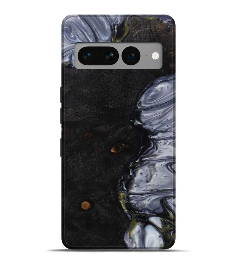 Pixel 7 Pro Wood+Resin Live Edge Phone Case - Kenzie (Black & White, 645077)