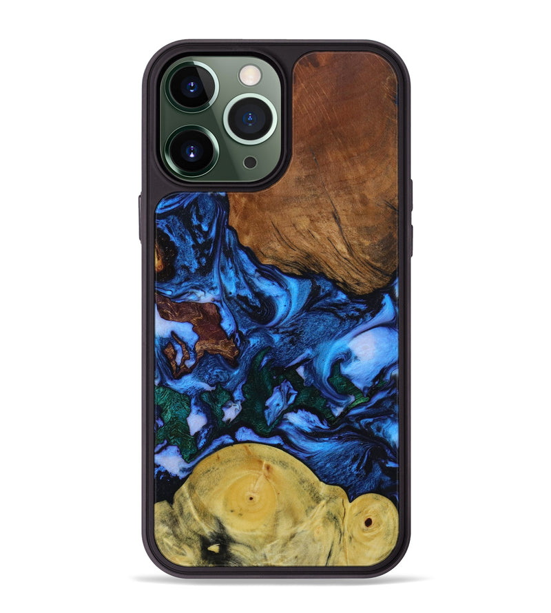 iPhone 13 Pro Max Wood+Resin Phone Case - Anita (Mosaic, 642975)