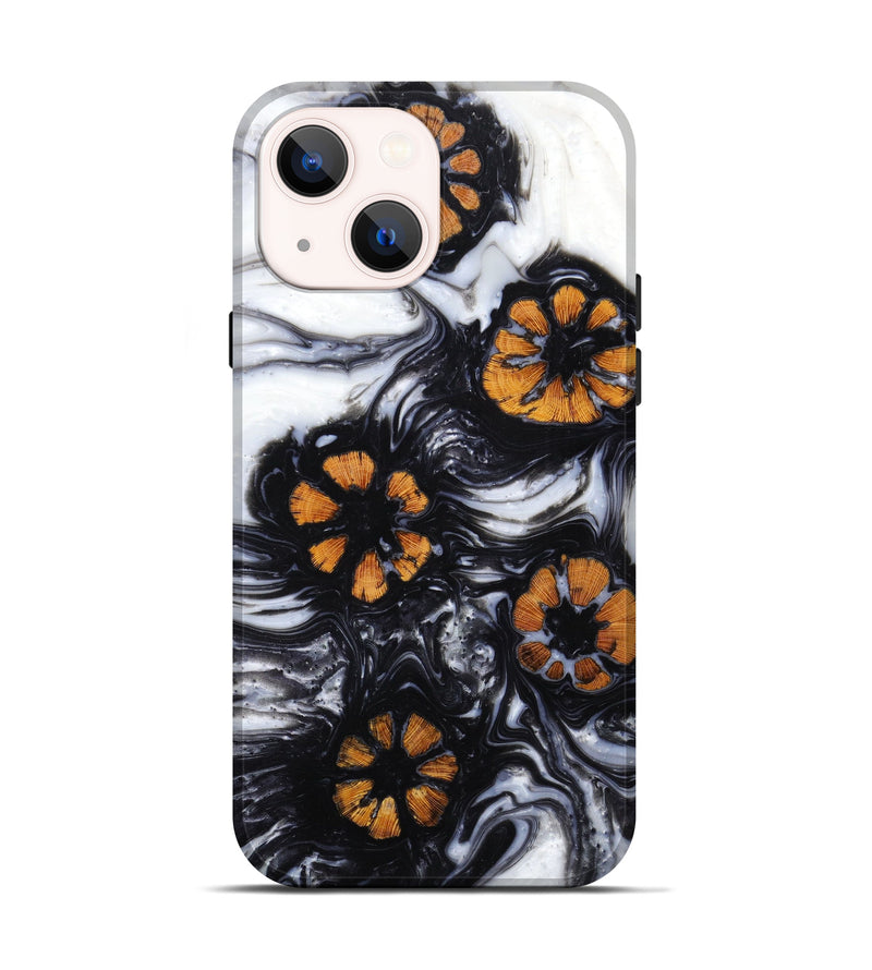 iPhone 13 Wood+Resin Live Edge Phone Case - Brendan (Black & White, 633102)