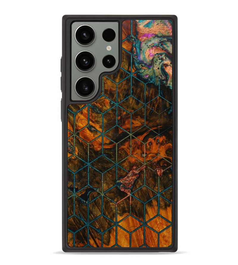 Galaxy S23 Ultra Wood+Resin Phone Case - Dina (Pattern, 648505)
