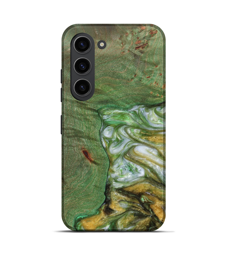 Galaxy S23 Wood+Resin Live Edge Phone Case - Roger (Green, 630109)