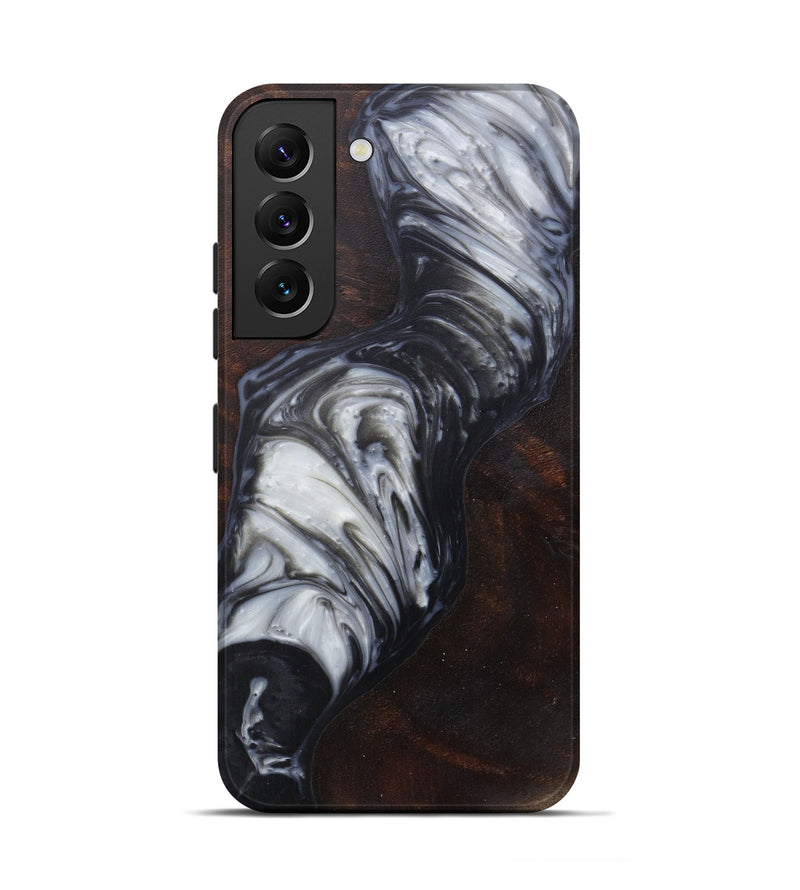 Galaxy S22 Wood+Resin Live Edge Phone Case - Genevra (Black & White, 591768)