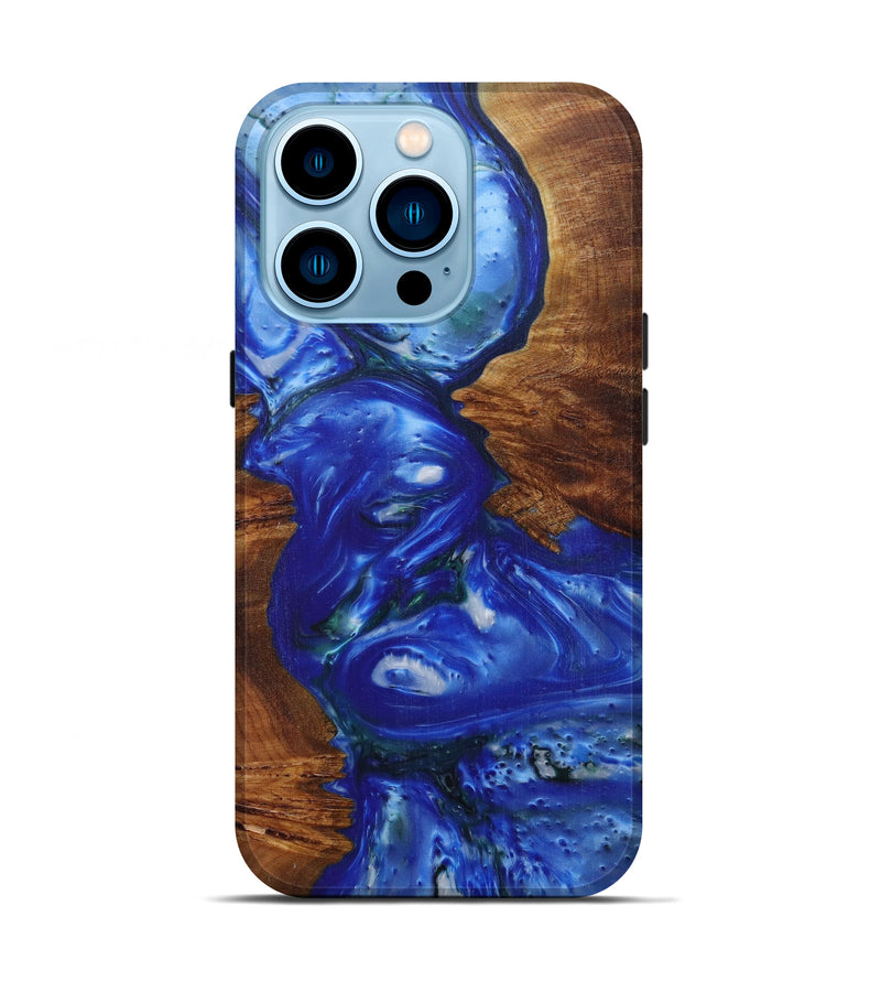 iPhone 14 Pro Wood+Resin Live Edge Phone Case - Winna (Light Blue, 591777)