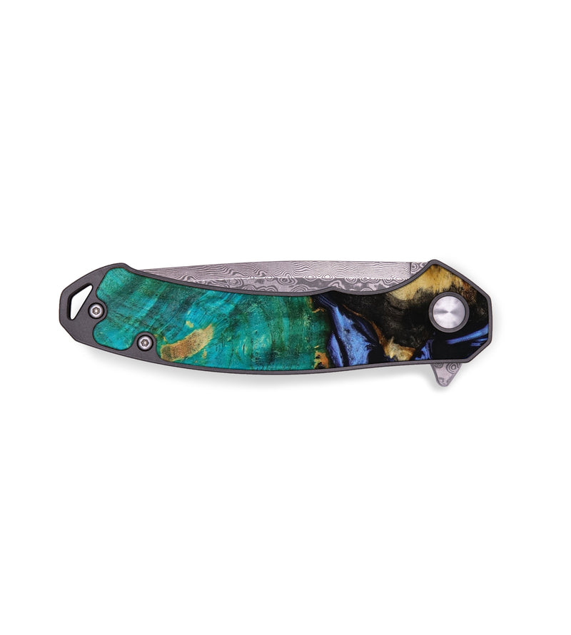 EDC Wood+Resin Pocket Knife - Lyric (Blue, 644192)