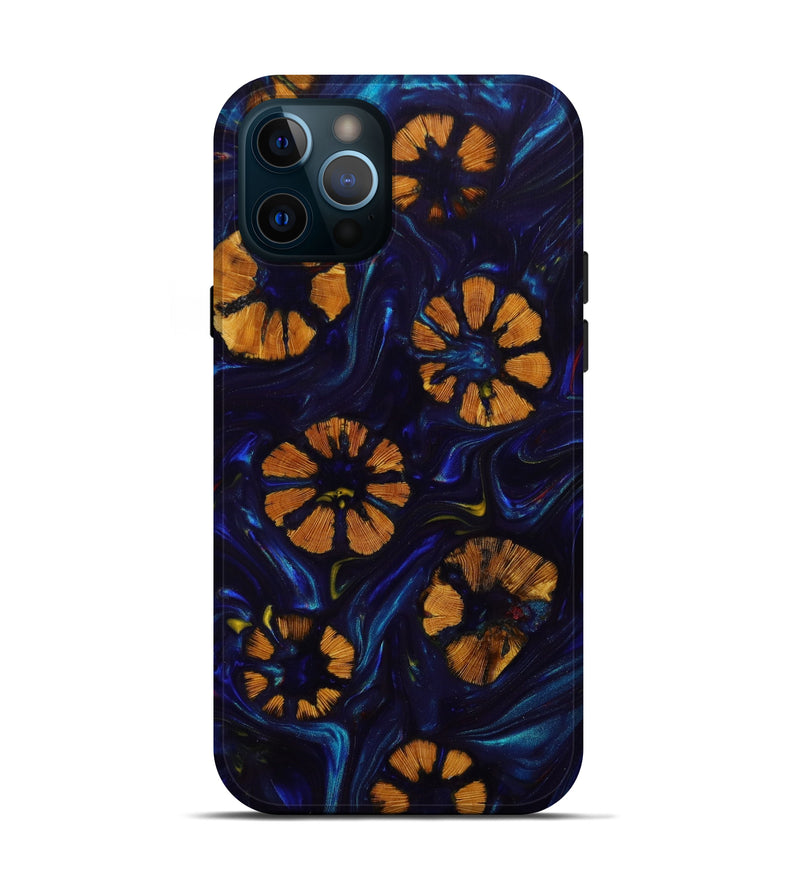 iPhone 12 Pro Wood+Resin Live Edge Phone Case - Dena (Blue, 644824)