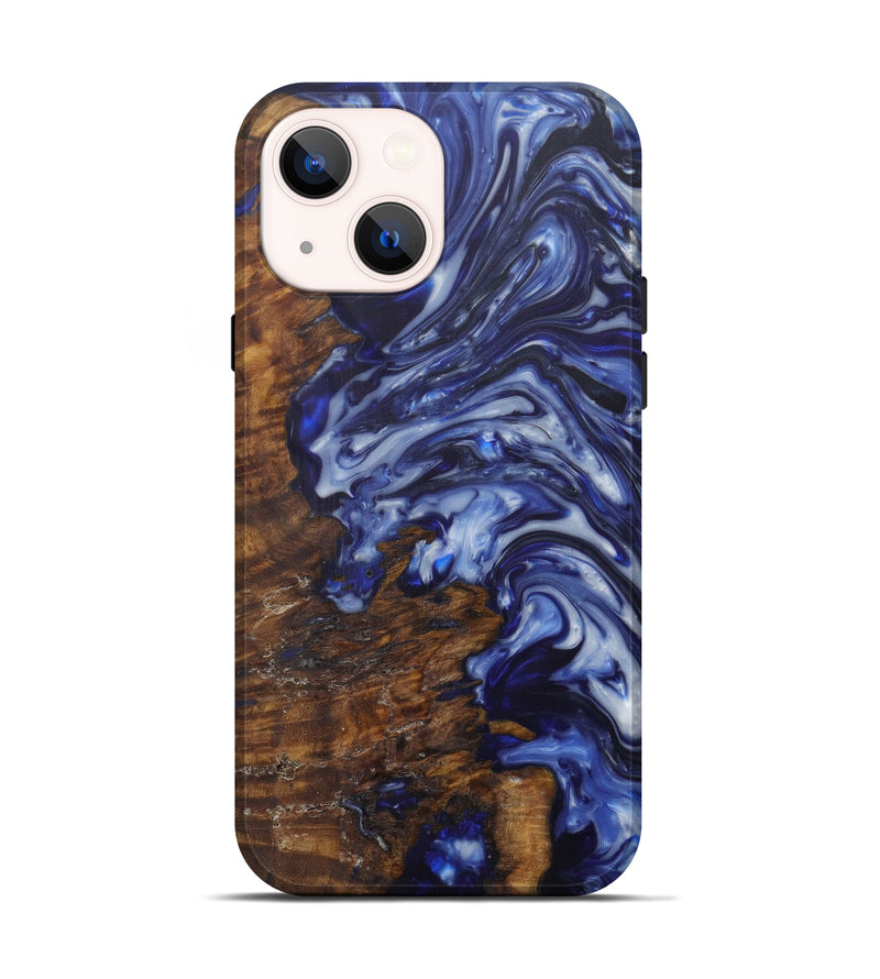 iPhone 13 Wood+Resin Live Edge Phone Case - Katti (Dark Blue, 594807)