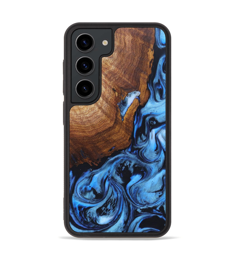Galaxy S23 Wood+Resin Phone Case - Waylon (Blue, 630744)