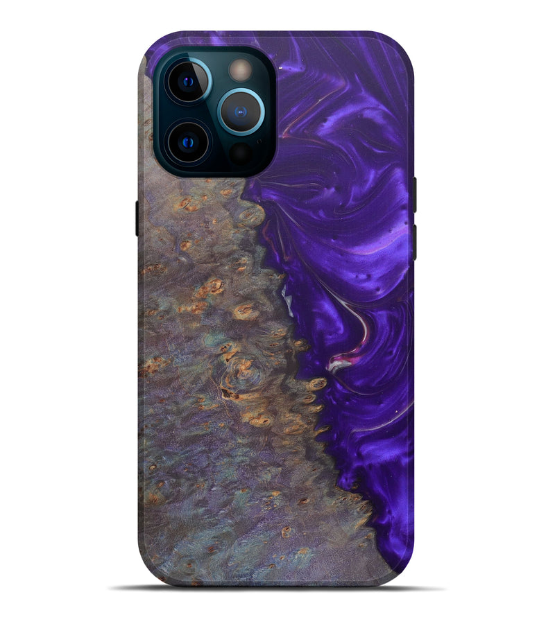iPhone 12 Pro Max Wood+Resin Live Edge Phone Case - Sotos (Purple, 590689)