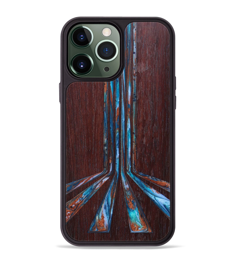 iPhone 13 Pro Max Wood+Resin Phone Case - Jenifer (Retro, 634728)