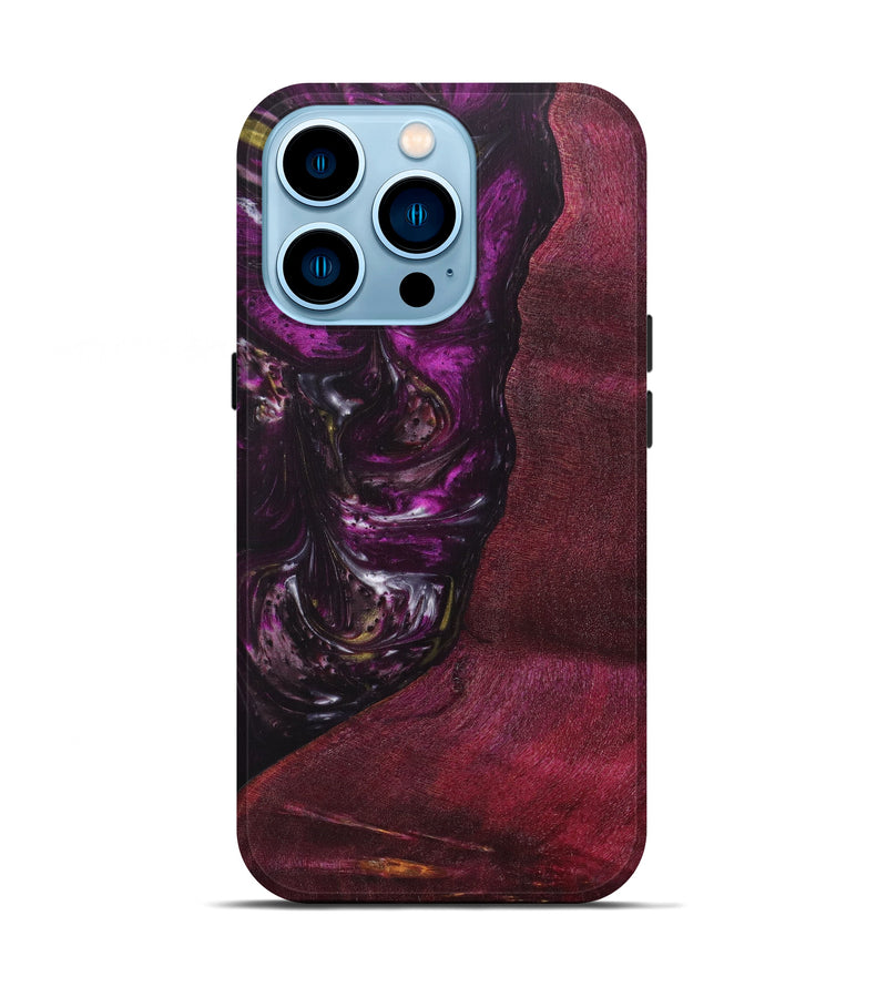 iPhone 14 Pro Wood+Resin Live Edge Phone Case - Anjelica (Purple, 616842)