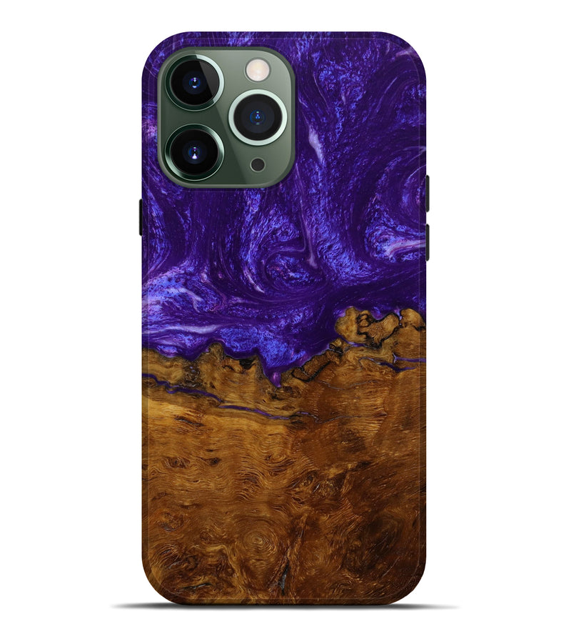 iPhone 13 Pro Max Wood+Resin Live Edge Phone Case - Lorenzo (Purple, 646497)