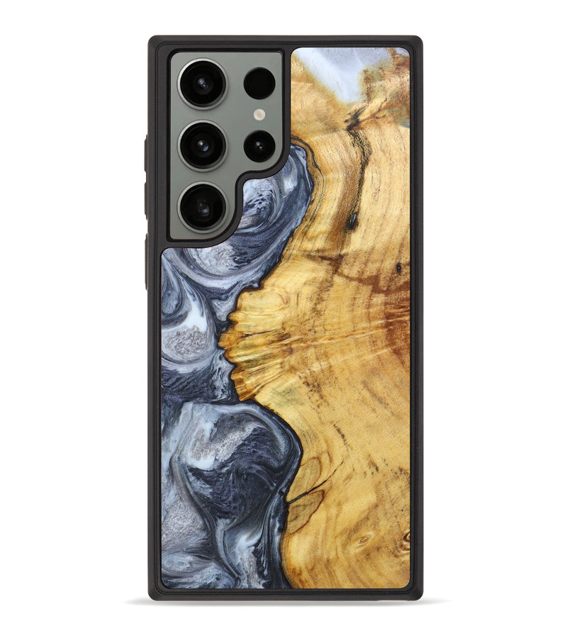 Galaxy S23 Ultra Wood+Resin Phone Case - Marc (Black & White, 630989)