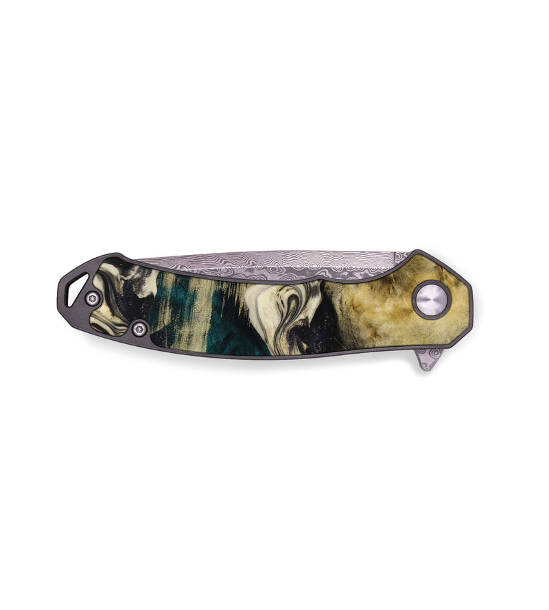 EDC Wood+Resin Pocket Knife - Donna (Black & White, 644161)