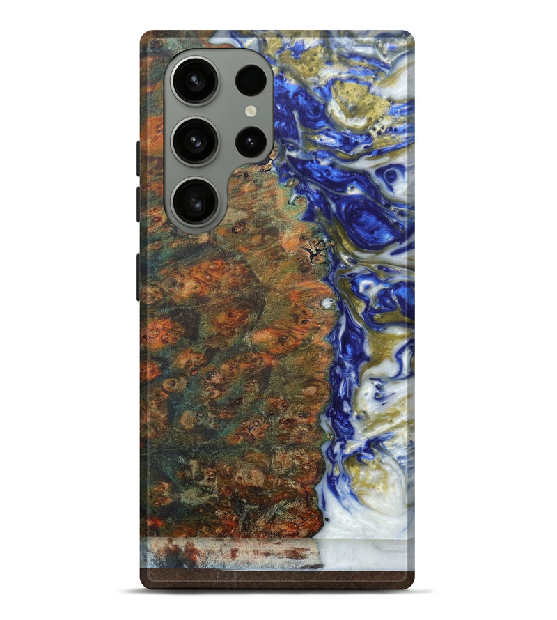 Galaxy S23 Ultra Wood+Resin Live Edge Phone Case - Sharron (Blue, 623941)