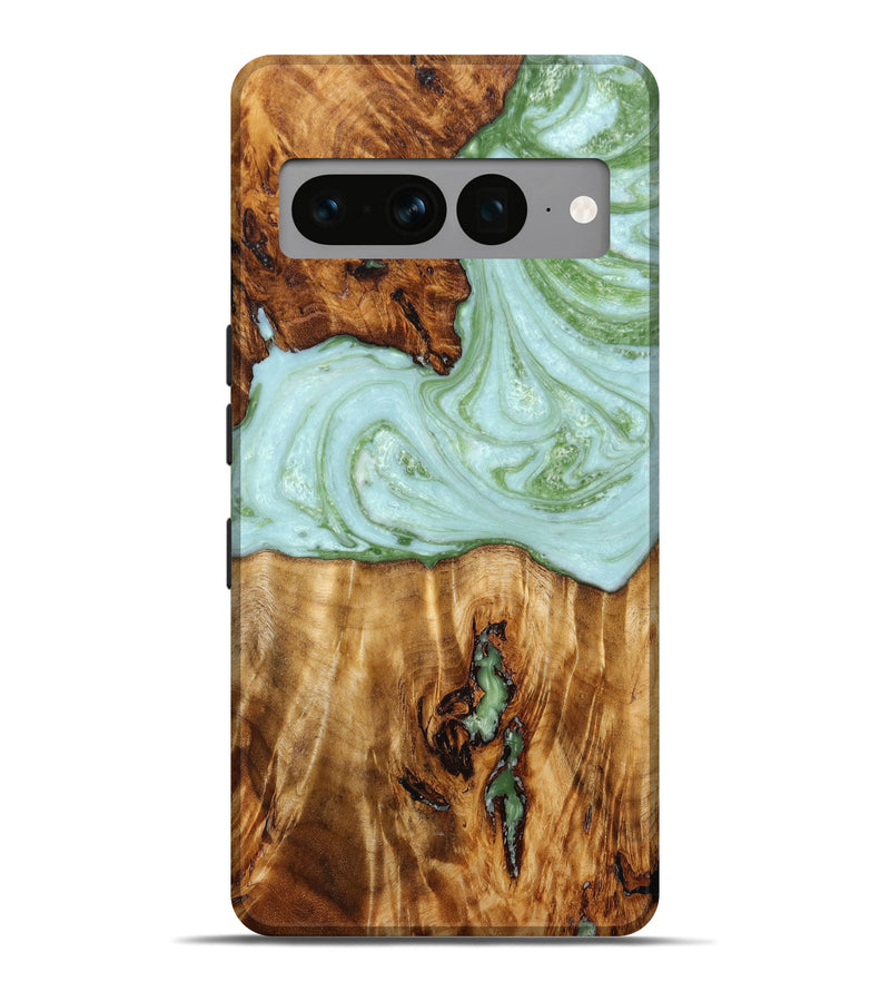Pixel 7 Pro Wood+Resin Live Edge Phone Case - Marjorie (Green, 640489)