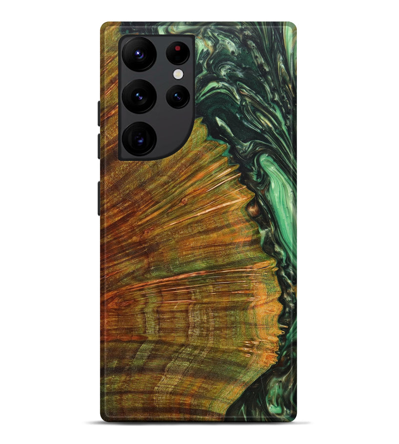 Galaxy S22 Ultra Wood+Resin Live Edge Phone Case - Autumn (Green, 623697)