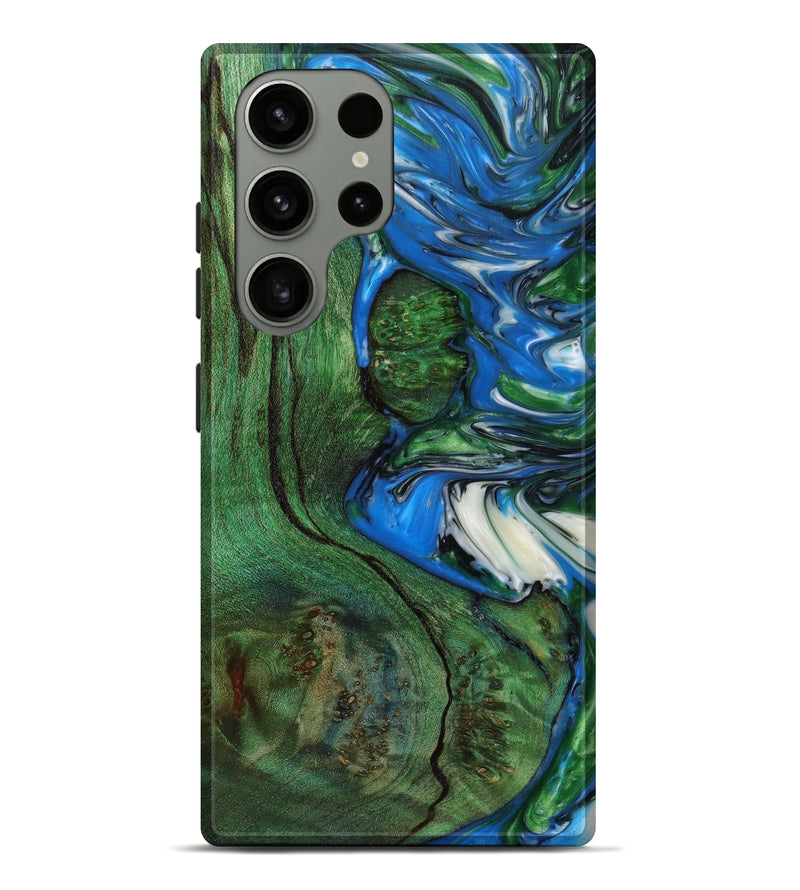 Galaxy S23 Ultra Wood+Resin Live Edge Phone Case - Nakia (Blue, 622951)