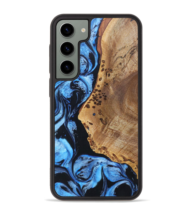 Galaxy S23 Plus Wood+Resin Phone Case - Louisa (Blue, 625664)