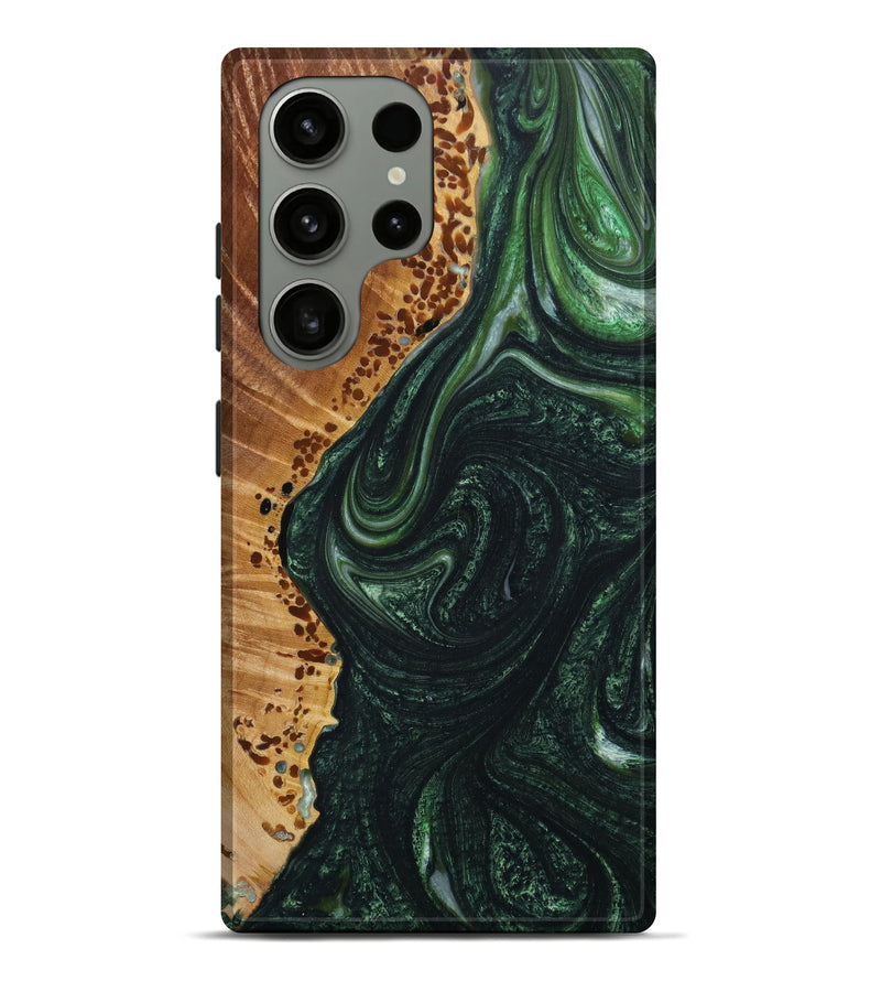 Galaxy S23 Ultra Wood+Resin Live Edge Phone Case - Cruz (Green, 646031)