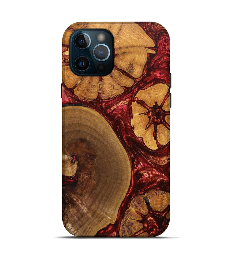 iPhone 12 Pro Wood+Resin Live Edge Phone Case - Sandy (Red, 638975)
