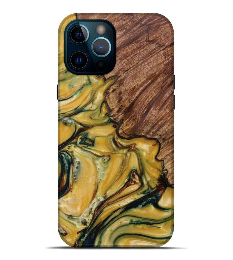 iPhone 12 Pro Max Wood+Resin Live Edge Phone Case - Lina (Graffiti, 567917)