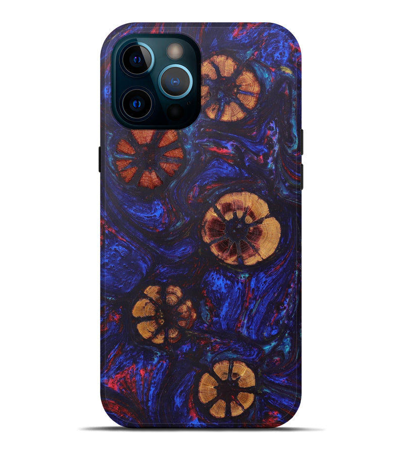 iPhone 12 Pro Max Wood+Resin Live Edge Phone Case - Hrinfo (Dark Blue, 606789)