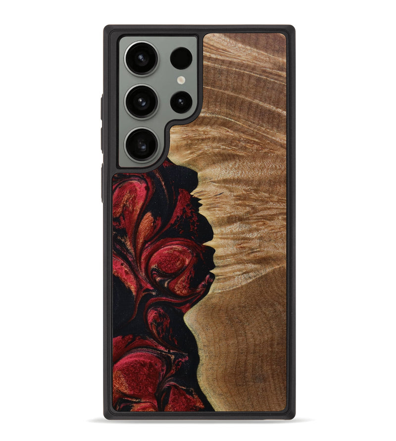 Galaxy S23 Ultra Wood+Resin Phone Case - Braden (Red, 647159)