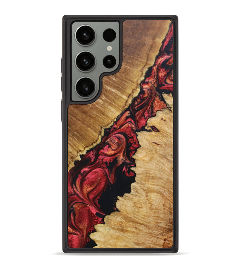 Galaxy S23 Ultra Wood+Resin Phone Case - Ava (Red, 637685)