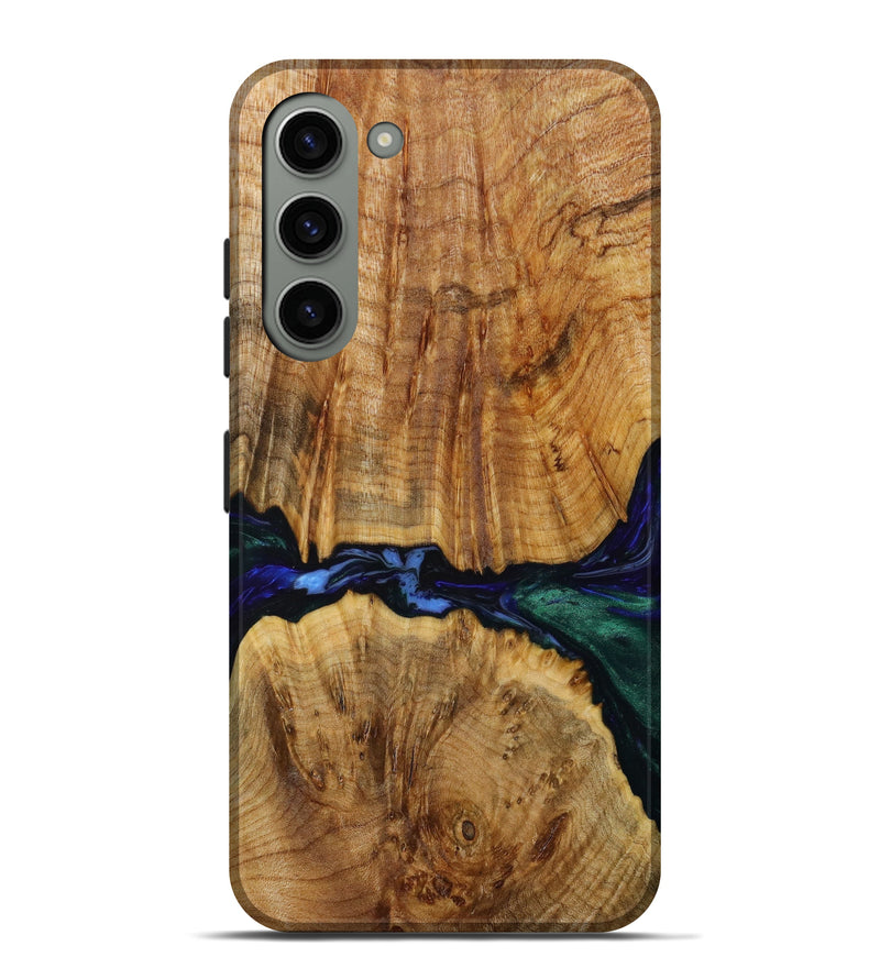 Galaxy S23 Plus Wood+Resin Live Edge Phone Case - Corinne (Blue, 622972)