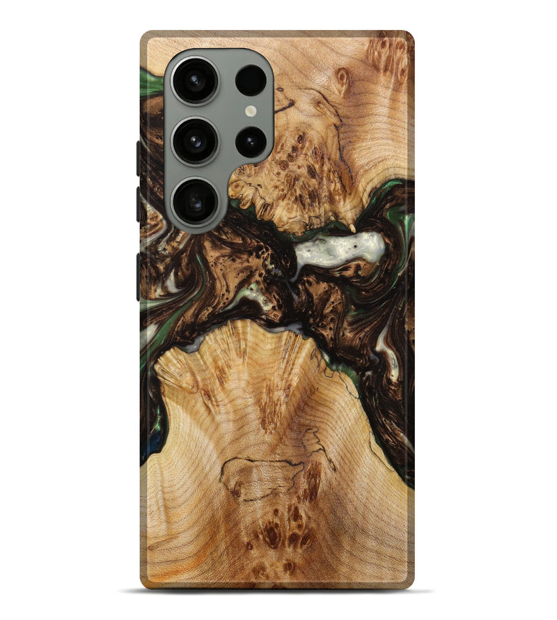 Galaxy S23 Ultra Wood+Resin Live Edge Phone Case - Kayla (Green, 631250)
