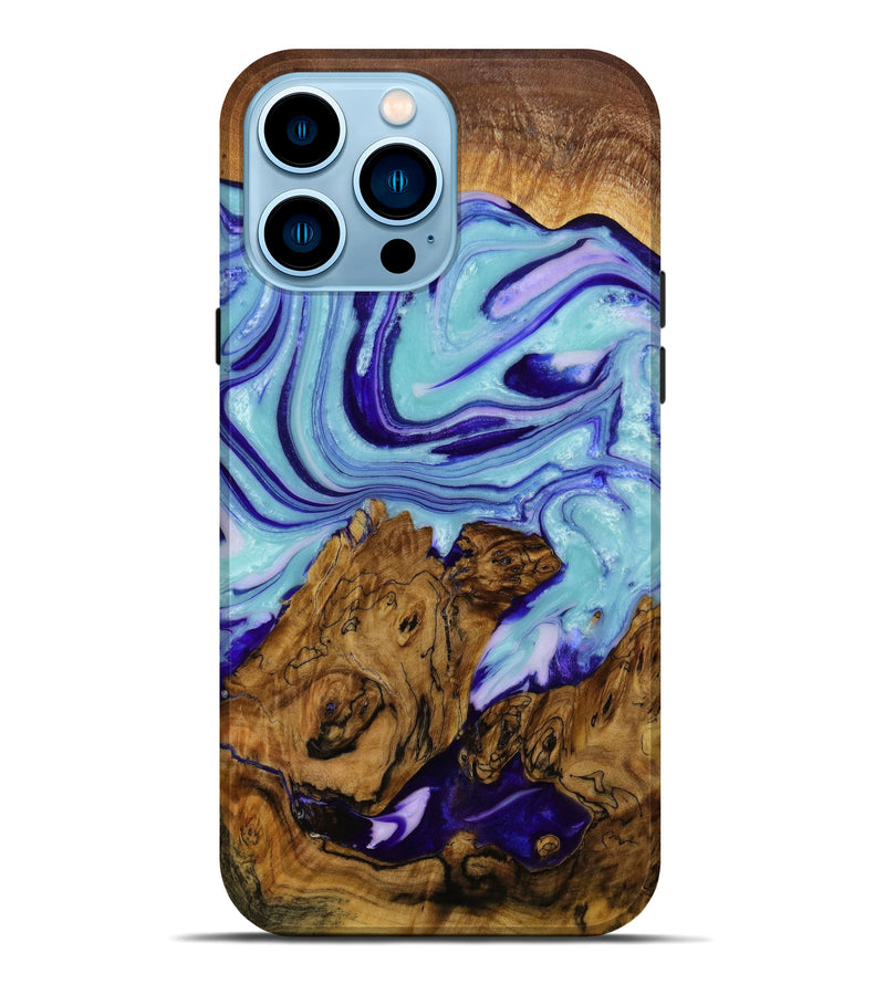 iPhone 14 Pro Max Wood+Resin Live Edge Phone Case - Kelli (Artist Pick, 647830)