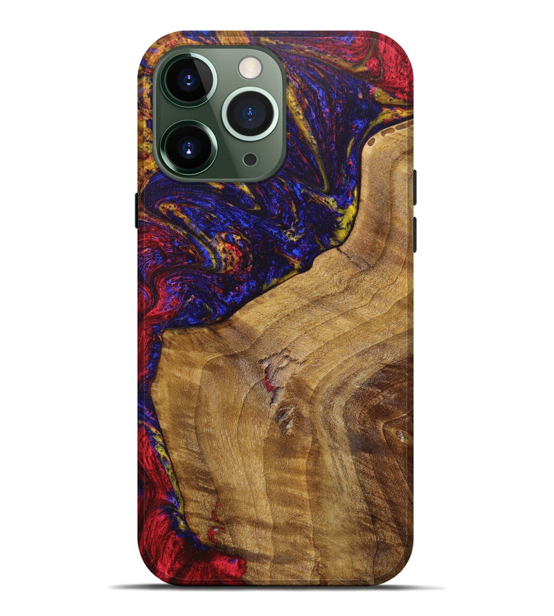 iPhone 13 Pro Max Wood+Resin Live Edge Phone Case - Nevein (Dark Blue, 607194)