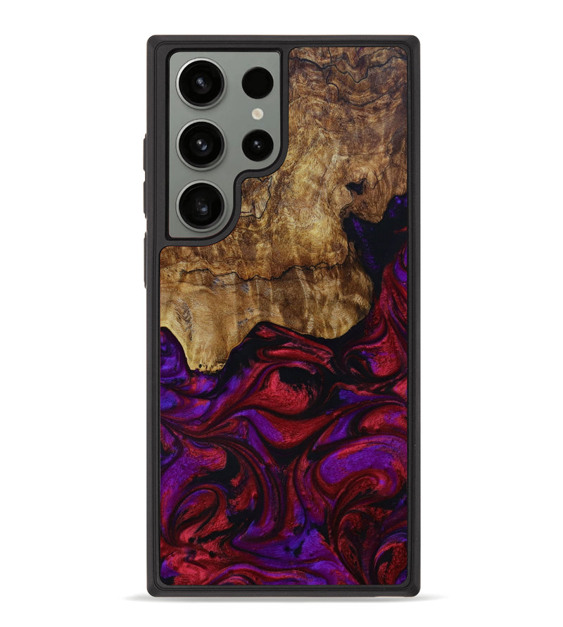 Galaxy S23 Ultra Wood+Resin Phone Case - Itzel (Red, 648452)