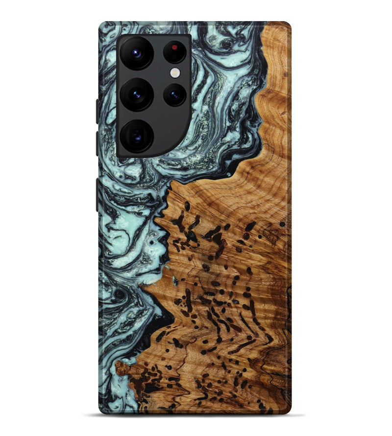 Galaxy S22 Ultra Wood+Resin Live Edge Phone Case - Marla (Green, 643464)
