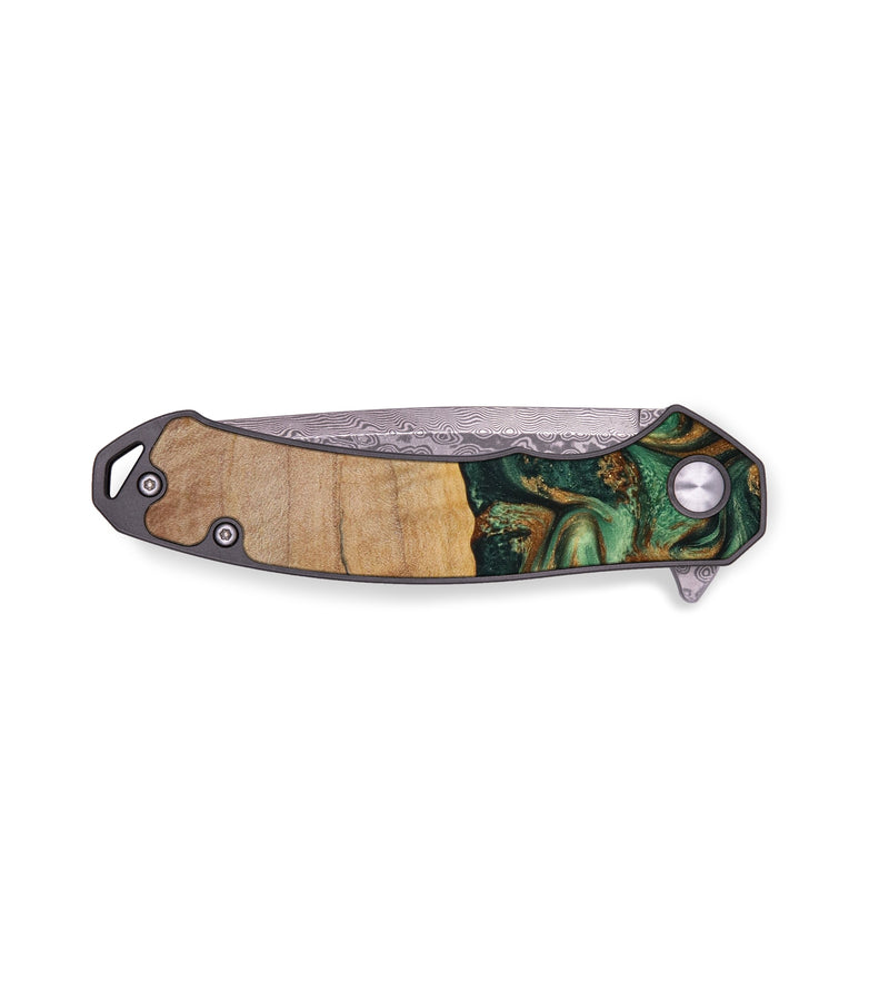 EDC Wood+Resin Pocket Knife - Cooper (Green, 644134)
