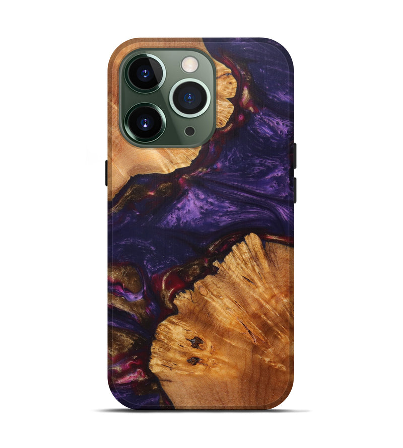 iPhone 13 Pro Wood+Resin Live Edge Phone Case - Misha (Purple, 607166)