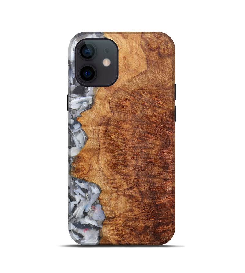 iPhone 12 mini Wood+Resin Live Edge Phone Case - Fuzal (Confetti, 604268)